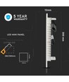 V-Tac 24W LED downlight - Hål: 28x28 cm, Mål: 30x30 cm, 230V, Samsung LED chip