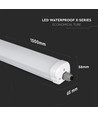 150cm 32W vattentät komplett LED-armatur, genomkopplad - 5120lm, 160lm/W, IP65