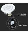 V-Tac 3-pak downlight med 5W ljuskälla - Vit front, komplett med GU10 håller och LED spot, inomhus