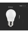 V-Tac 5W Smart Home LED lampa - Tuya/Smart Life, fungerar med Google Home, Alexa och smartphones, E27, G45