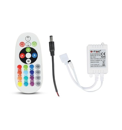 RGB kontroller med fjärrkontroll - memory funktion, infraröd, 12V (72W), 24V (144W)