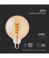 E27 5W LED glob-lampa - Ø9,5 cm, Koltråd, extra varmvit