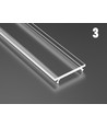 Aluprofil Type D till inomhus IP20 LED strip - Låg, 1 meter, obehandlat aluminium, välj cover