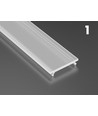 Aluprofil Type Z för inomhus IP20 LED strip - Infälld, 1 meter, obehandlat aluminium, välj cover