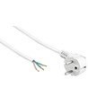 1,5 meter strömkabel - 250V, IP20 inomhus, vit, Schuko-kontakt och avisolerade ledningar, 16A