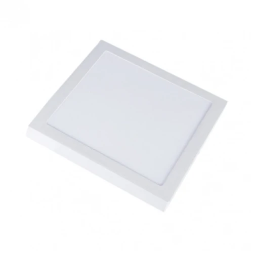 12W LED taklampa - 14 x 14cm, Höjd: 2,4cm, vit kant