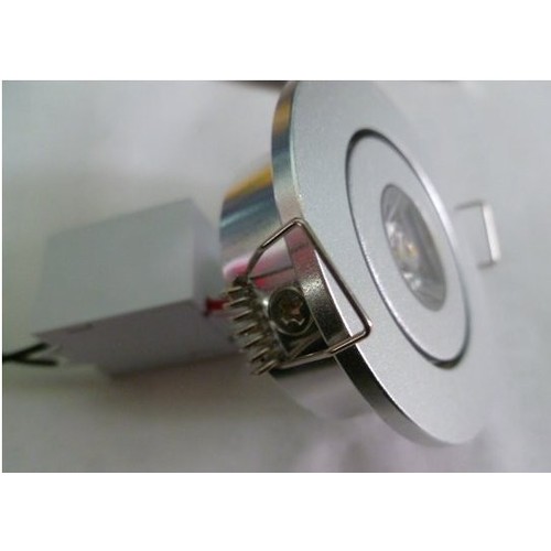 1,2W Ø5,2cm infälld spotlight - Hål: Ø4,2 cm, Mått: Ø5,2 cm, 2,2 cm hög