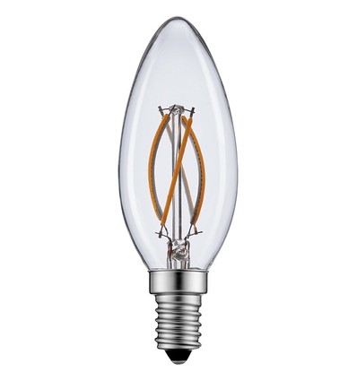 2W LED kronljus - Filament, varmvitt, E14