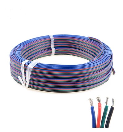 12-24V RGB kabel - 4 x 0,5 mm², löpmeter, min. 5 meter