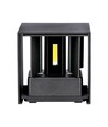 V-Tac 12W LED svart vägglampa - Kvadrat, justerbar spridning, IP65 utomhusbruk, 230V, inkl. ljuskälla