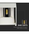 12W LED vit vägglampa - IP65 utomhus, fyrkantig, justerbar spridning, inkl. ljuskälla