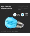 E27 2W LED klotlampa - Blå, filament