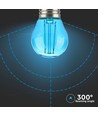 V-Tac 2W Färgad LED liten globlampa - Blå, Filament, E27
