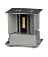 12W LED vägglampa - IP65 utomhus, grå, fyrkantig, justerbar spridning, inkl. ljuskälla
