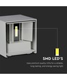 12W LED vägglampa - IP65 utomhus, grå, fyrkantig, justerbar spridning, inkl. ljuskälla