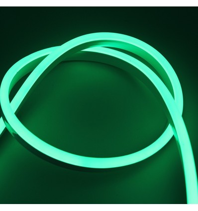 Grön 8x16 Neon Flex LED - 8W per. meter, IP67, 230V