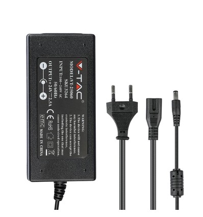 V-Tac 60W strömförsörjning till LED strips - 24V DC, 2,5A, IP44 våtrum