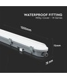 V-Tac vattentät 48W komplett LED armatur - 150 cm, IP65, 120lm/W, 230V