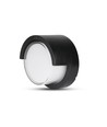 12W LED vägglampa - IP65 utomhus, Rund, svart, inkl. ljuskälla