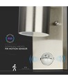 GU10 Vägglampa m. sensor - IP44 utomhus, rostfri, utan ljuskälla