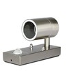 GU10 Vägglampa m. sensor - IP44 utomhus, rostfri, utan ljuskälla