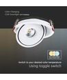 30W Ø20 cm infälld spotlight RA90 - Hål: Ø18 cm, Mått: Ø20 cm, CCT - 3 ljusfärger, 3-i-1, vit kant