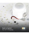 V-Tac 3i1 12W LED sensorarmatur - Samsung LED chip, PIR sensor, IP20 inomhus, 230V, inkl. ljuskälla