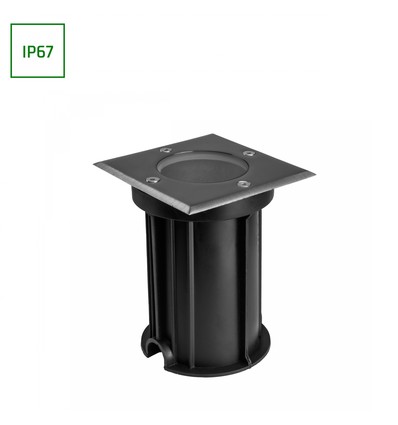 Lukka Connect GU10 250V IP67 110x110x140 grå fyrkantig markspot, uppfartslampa, genomkopplad, utan ljuskälla