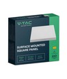V-Tac 6W LED takarmatur - 12,08 x 12,08cm, Höjd: 3,07cm, vit kant, inkl. ljuskälla