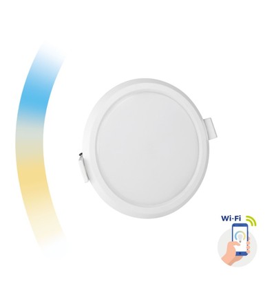 6W Smart home LED downlight - Tuya/Smart Life, Google Home och app, hål: Ø10,5 cm, Mål: Ø11,2 cm, 230V