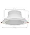 Lagertömning: 25W LED spotlight - Hål: Ø21 cm, Mål: Ø23 cm, 230V, IP44 våtrum & takfot