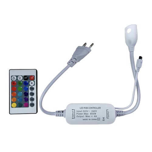 230V RGB CLIP-ON-kontroller - Inkl. ändkontakt, för 230V, minnesfunktion, infraröd fjärrkontroll, 50 m