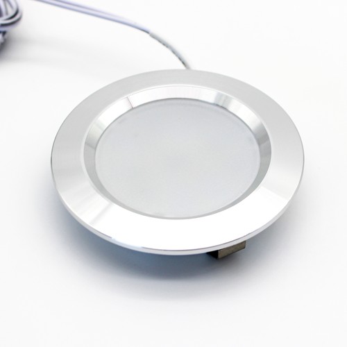 2,7W Ø6,8cm Reco68 möbelspot för inbyggnad RA92 - 12V DC, Hål: Ø5,5 cm, Mått: Ø6,8 cm, borstat stål