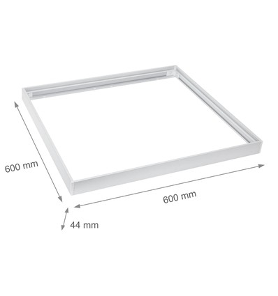 Ram till 60x60 LED panel - Samlas snabbt, plasthörn,Utan synliga skruvar, vit kant