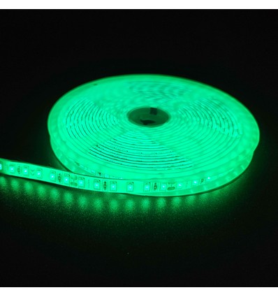 5m 10W/m Grön LED-strip - 24V DC, IP65, 120 LED per meter