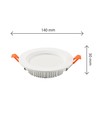 DURE MAX 12W - Kall Vit, 230V, 110°, IP44, IK06, Ø140x30, Vit Rund