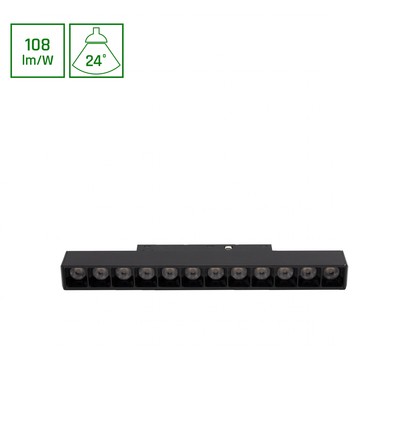 12W SHIFT Basic Linjär Lampa - 3000K, Svart, Gitter S, 22cm