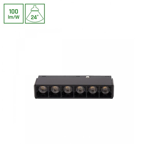 6W SHIFT Basic Grid XS Linjär Armatur - 11cm, 3000K, Svart