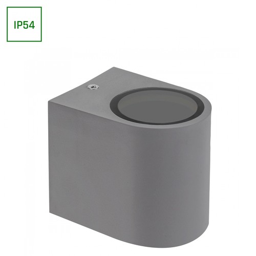 PARETE GU10 - Enriktad vägglampa utan ljuskälla, 250V, IP54, 80 x 73 x 95mm, grå