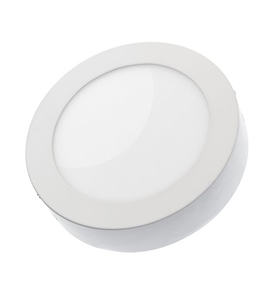 ALGINE Eco rund 12W - IP20, kallvitt, takpanel, vit ram, yta