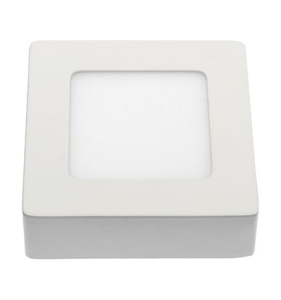 Algine Eco 6W - LED, fyrkantig, 230V, IP20, kallvitt, takpanel, vit ram, ytmontage
