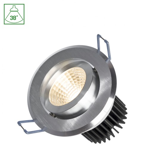 Fiale II LED spot 6W, COB 38°, 230V, kallvit, borstad aluminiumring