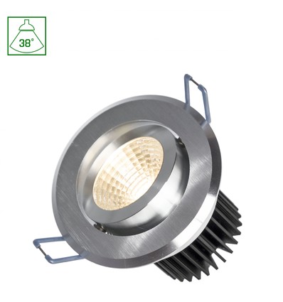 Fiale II LED spot 6W, COB 38°, 230V, kallvit, borstad aluminiumring