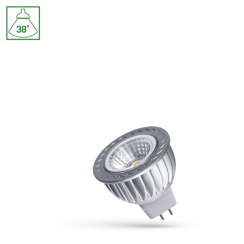 MR16 LED 12V 4W - COB, 38deg, Varm Vit, med glas, Spectrum