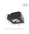 Mirora AR111 Ytmonterad GU10 - 250V, IP20, 145x145x85mm, Svart, Fyrkantig, Justerbar, Spot, Utan Ljuskälla