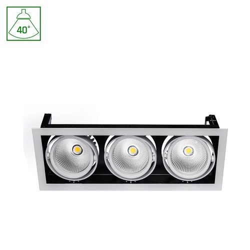 Modern-Day 3x1LED - COB Citizen, 40°, 700mA, 3x27W, IP20, varm vit, infällningsarmatur