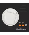 V-Tac 22W LED downlight - Hål: Ø22 cm, Mål: Ø24 cm, 230V