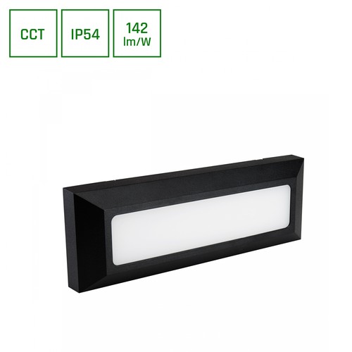 Encanta 6W CCT 230V IP54 230x80x30mm Svart Yta Fasadbelysning