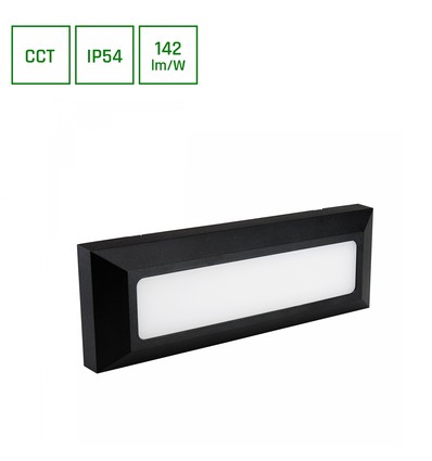 Encanta 6W CCT 230V IP54 230x80x30mm Svart Yta Fasadbelysning