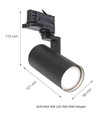 Svart skenaspotlight med GU10 sockel - Passar till V-Tac skenor/Global, 3-fas, utan ljuskälla
